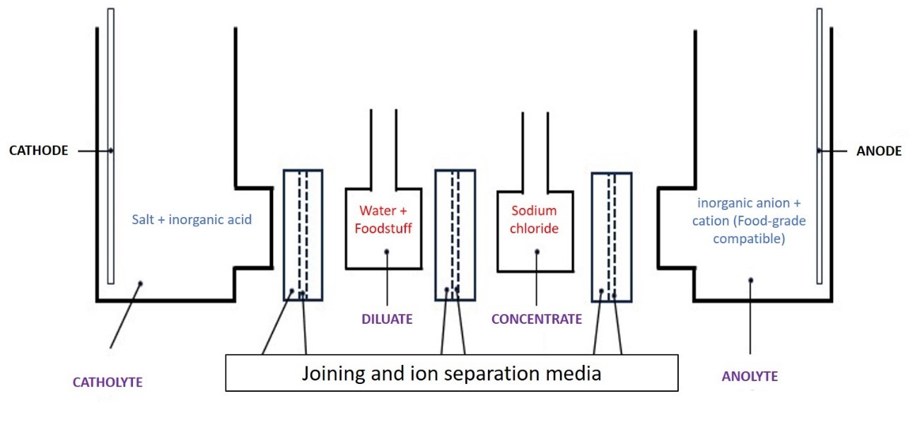 Device for desalting salted foodstuffs